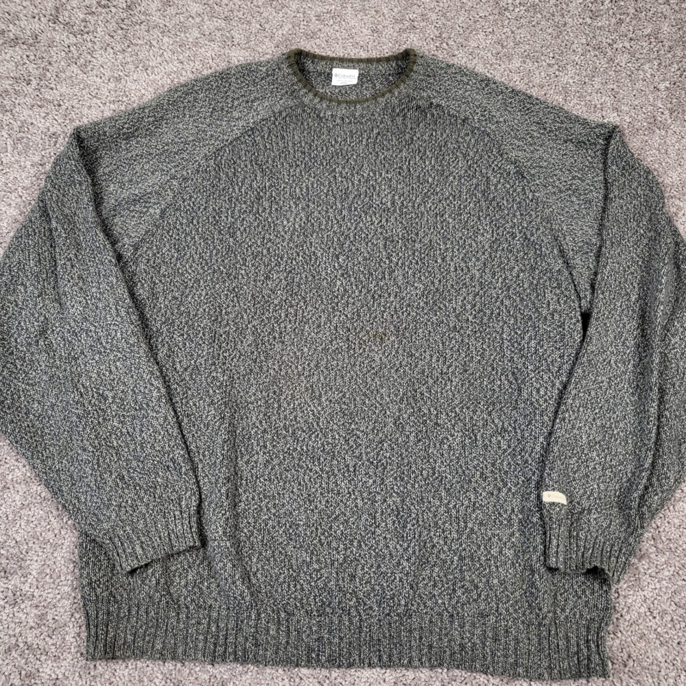 Columbia Men's AM 2125 Marled Knit Raglan Crewneck Sweater 100% Cotton XXL